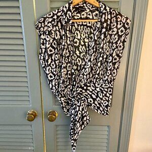 The Kooples Black & White Animal Print Top - Size 1/S
